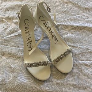 Never Worn White Calvin Klein Sandals
